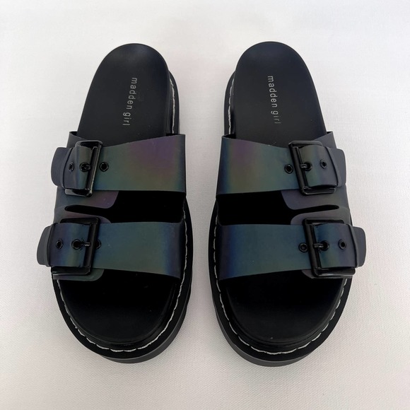 Madden Girl Shoes Madden Girl Sz Dizzy Chunky Platform Buckle Slide